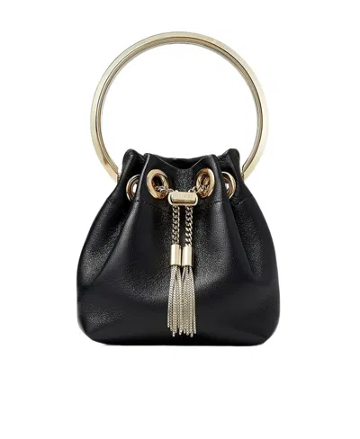Jimmy Choo Bon Bon Micro Bucket Bag In Black