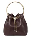 Jimmy Choo Leather Bon Bon Top-handle Bag In Purple