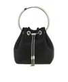Jimmy Choo Bon Bucket Bag Chain Handle Tassel In Black