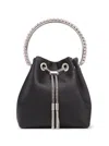 Jimmy Choo Bucket Bag With Chain Handle And Tassel Detail In Black