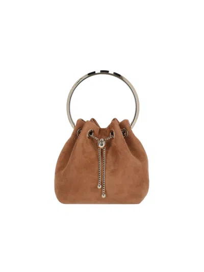 Jimmy Choo Bon Bon Mini Bucket Bag In Brown