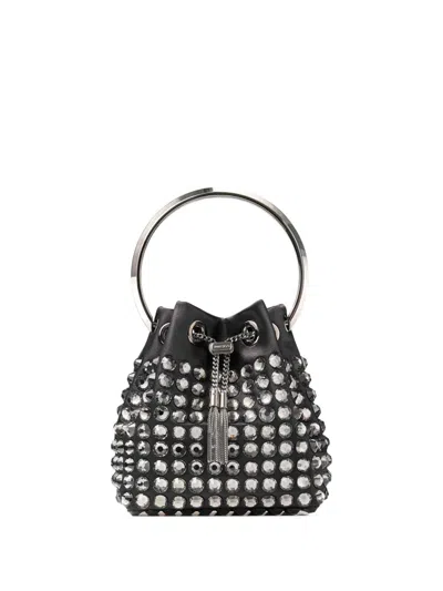 Jimmy Choo Bon Bon Mini Bucket Bag In Black
