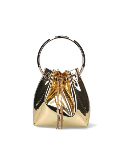 Jimmy Choo Bon Bon Mini Bucket Bag In Gold