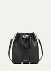 Jimmy Choo Bon Bon Small Leather Bucket Bag In Black And Silver