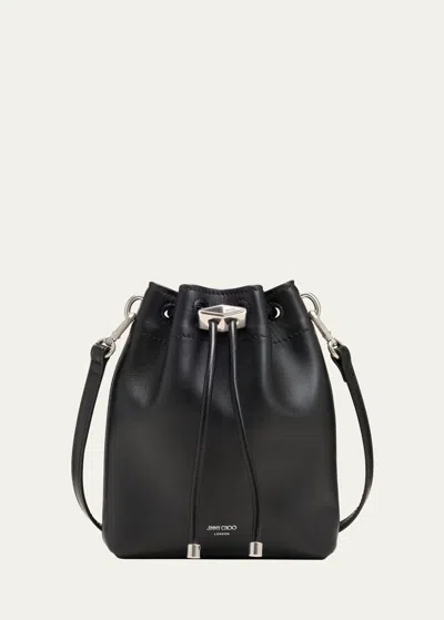 Jimmy Choo Bon Bon Mini Leather Bucket Bag In Black
