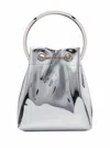 Jimmy Choo Bon Bon Mini Silver-tone Handbag With Metal Bracelet Handle In Mirror Fabbric Woman In Grey