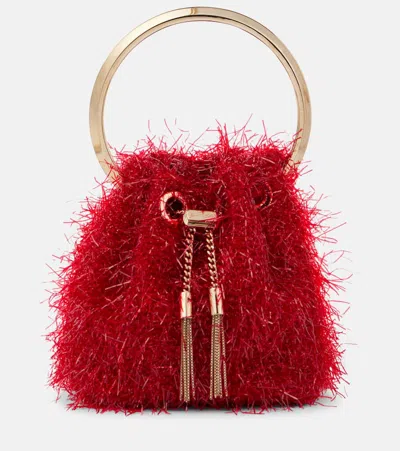 Jimmy Choo Bon Bon Mini Bucket Bag In Red
