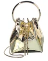 Jimmy Choo Gold Metallic Leather Bon Bon Bucket