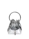 Jimmy Choo Bon Bon Mirror Fabric With Metal Handle In Metallic