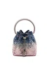 Jimmy Choo Bon Bon Crystal Embellished Drawstring Top Handle Pouch In Multi