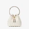 Jimmy Choo Womens Bon Bon Micro Pearl-embellished Satin Top-handle Bag Ivory In Neutral