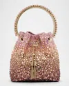 Jimmy Choo Bon Bon Crystal-embellished Satin Bucket Bag