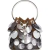 Jimmy Choo Bon Bon Embellished Mesh Top Handle Bag In Biscuit/silver