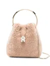 Jimmy Choo Bon Bon Pearl-embellished Ring-handle Bag In Neutral