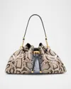 Jimmy Choo Bon Bon Python-print Leather Bucket Bag