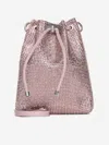 Jimmy Choo Women Bon Bon Rhinestone Satin Mini Bucket Bag In Rose Antique,silver