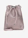 Jimmy Choo Women Bon Bon Rhinestone Satin Mini Bucket Bag In Rose Antique,silver