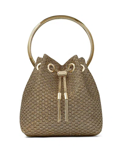Jimmy Choo Bon Bon Ring Handle Bucket Bag In Champagne/gold