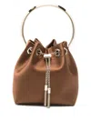 Jimmy Choo Chain Strap Bucket Bag Tassel Detail In Brown