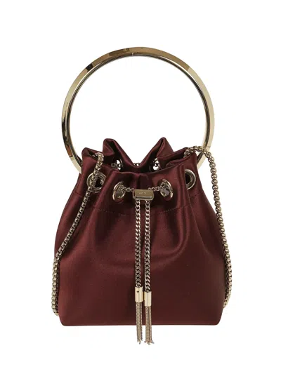 Jimmy Choo Bon Bon Ring-handle Tote Bag In Red