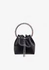 Jimmy Choo Bon Bon Satin Bucket Bag In Black
