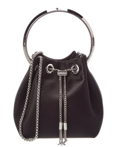 Jimmy Choo Bon Bon Satin Bucket Bag In Brown