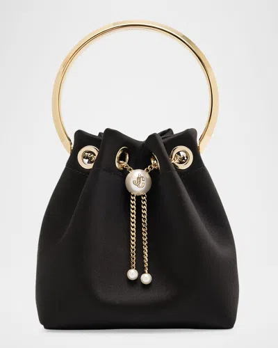 Jimmy Choo Bon Bon Satin Bucket Bag With Metal Handle
