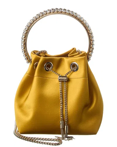 Jimmy Choo Bon Bon Satin Bucket Bag In Yellow