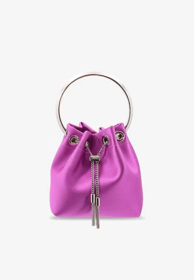 Jimmy Choo Bon Bon Satin Handbag In Purple