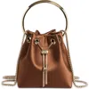 Jimmy Choo Bon Bon Satin Top Handle In Brown