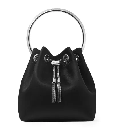 Jimmy Choo Bon Bon Satin Top-handle Bag In Black