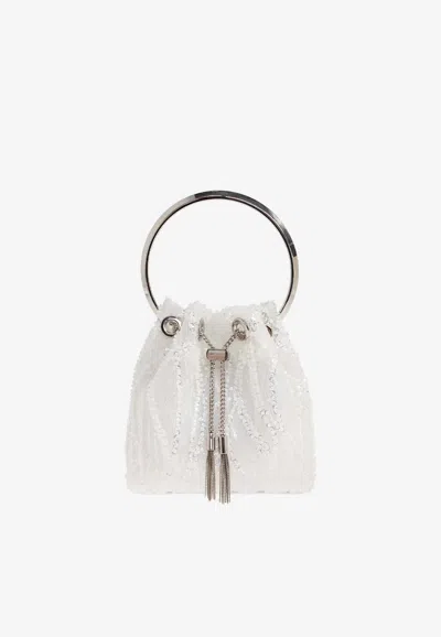 Jimmy Choo Bon Bon Sequined Top Handle Bag In Red