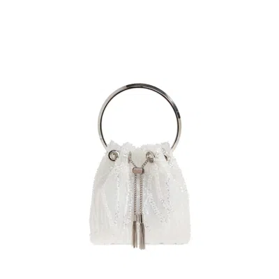 Jimmy Choo Bon Bon Sequined Tote Bag In White