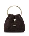 Jimmy Choo Bon Bon Shearling Bucket Bag In Brown