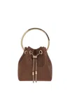 Jimmy Choo Bon Bon Shimmering-mesh Handbag In Brown