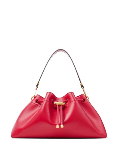 Jimmy Choo Bon Bon Shoulder Bag In Ruby Red/gold