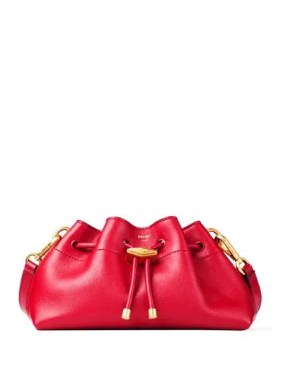 Jimmy Choo Bon Bon Shoulder Bag In Ruby Red/gold