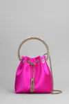 Jimmy Choo Satin Crystal Bon Bon Bucket Bag In Purple
