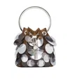 Jimmy Choo Bon Bon Mesh Paillette Bucket Bag In White