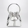 Jimmy Choo Bon Bon Mirror Fabric With Metal Handle In Silver
