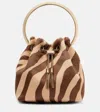 Jimmy Choo Bon Bon Zebra-print Ring-handle Bag In Sand