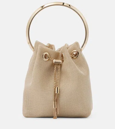 JIMMY CHOO BON BON SMALL MESH BUCKET BAG
