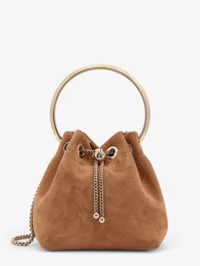 Jimmy Choo Bon Bon Mini Bucket Bag In Brown