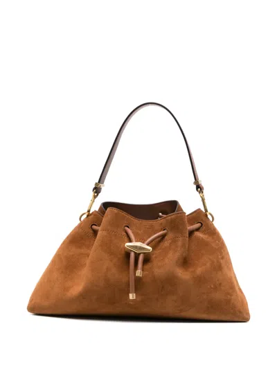 Jimmy Choo Bon Bon Suede Bucket Bag In Brown
