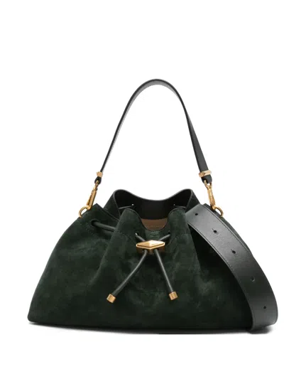 Jimmy Choo Bon Bon Suede Bucket Bag In Green