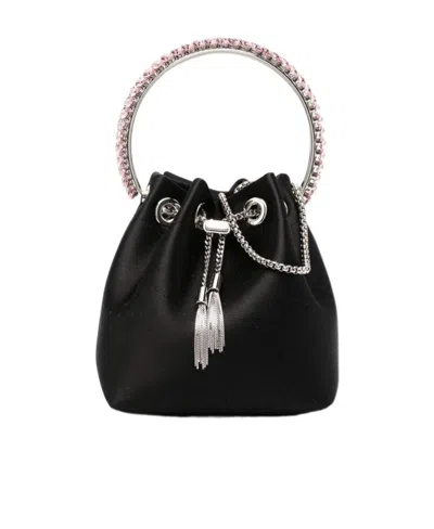 Jimmy Choo Bon Bon Tassel-detailed Top Handle Bag In Black