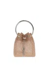 Jimmy Choo Bon Bon Mesh Crystal Top-handle Bag In 中性色