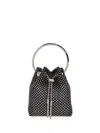 Jimmy Choo Bon Bon Mesh Crystal Top-handle Bag In 黑色