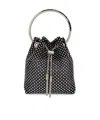 Jimmy Choo Bon Bon Mesh Crystal Top-handle Bag In Black