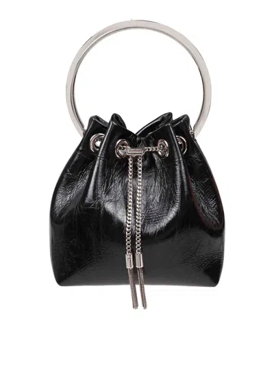 Jimmy Choo Bon Bon Tzz Bag In Painted Leather In Black